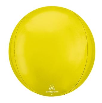 Imagen de Globo Amarillo Esférico Orbz 38cm (3 unidades)