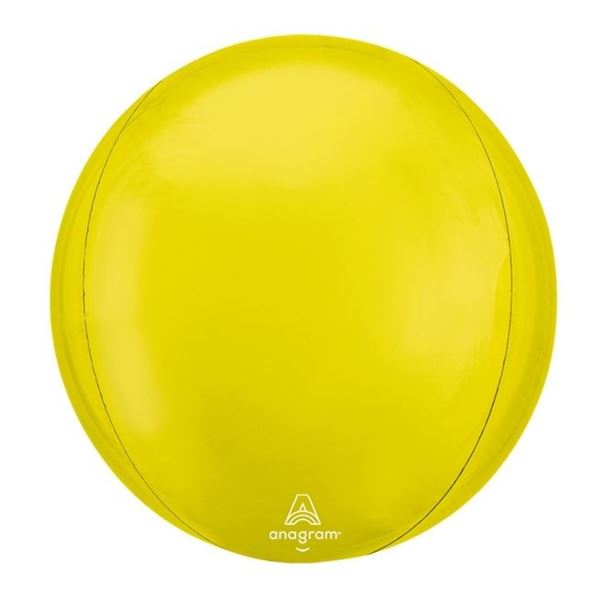 Imagen de Globo Amarillo Esférico Orbz 38cm (3 unidades)
