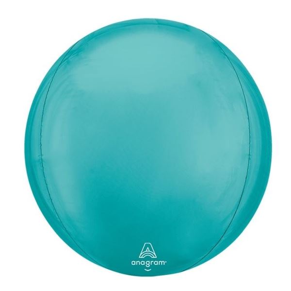 Imagen de Globo Azul Turquesa Esférico Orbz 38cm (3 unidades)