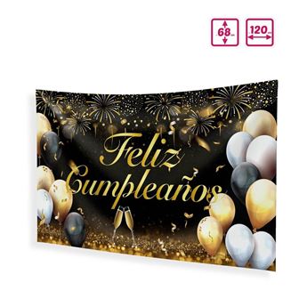 Picture of Fondo Pared Feliz Cumpleaños Cartel tela 120cm x 68cm