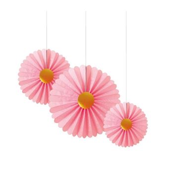 Imagen de Rosetones Rosa Claro y Dorado (3 unidades)