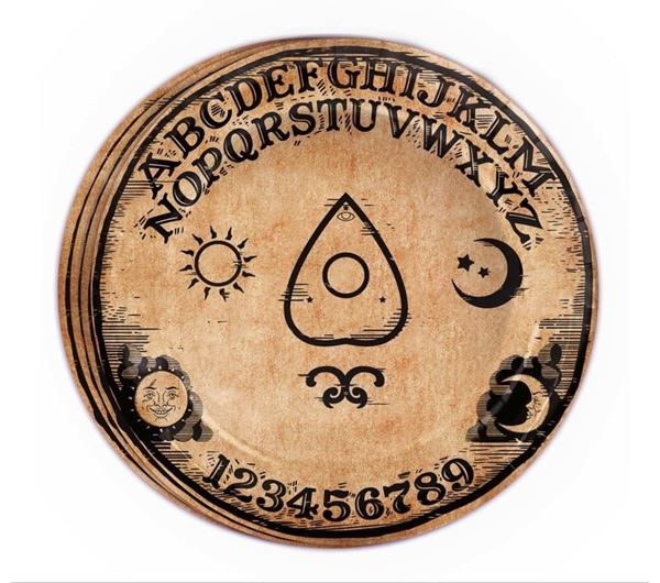 Imagen de Platos Ouija Halloween cartón 23cm (6 uds.)