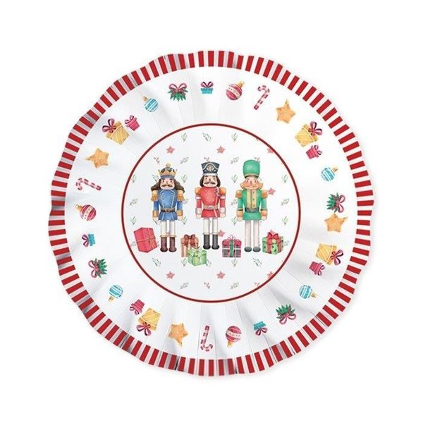 Picture of Platos Hondos Cascanueces Navidad cartón 24cm (8 unidades)