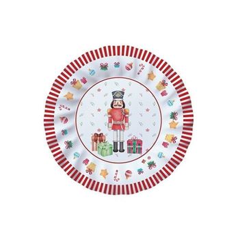 Picture of Platos Cascanueces Navidad cartón 20cm (8 uds.)