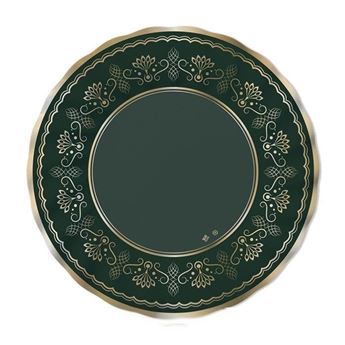 Imagens de Platos Royal Green Gold cartón 25cm (6 unidades)