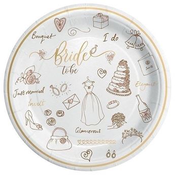 Picture of Platos Bride to Be cartón 24cm Despedida (8 unidades)