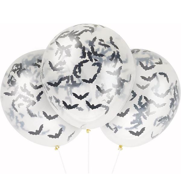 Picture of Globos Cristal Confeti Murciélagos Látex (5 unidades)