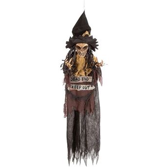 Picture of Decoración Colgante Bruja Espantapájaros Halloween con Luz y Sonido (183cm)