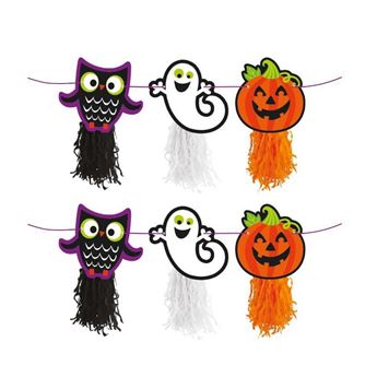 Imagens de Guirnalda Halloween Búhos, fantasmas y Calabazas (2m)