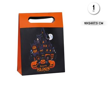 Picture of Bolsa Halloween Casa Encantada cartón (18cm x 24cm x 7cm)