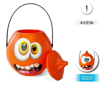 Imagen de Cubo Calabaza Divertida Surtida (18cm)