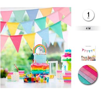 Imagens de Banderín Multicolor Yute Rustico 4m
