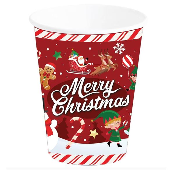 Imagen de Vasos Navideños Merry Christmas Infantil cartón (6 unidades)