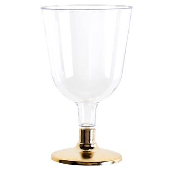 Imagens de Copas de Plástico con Pie Dorado 150ml
