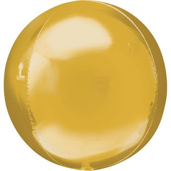 Imagen de Globo Dorado Esférico Orbz Jumbo 53cm (3 unidades)