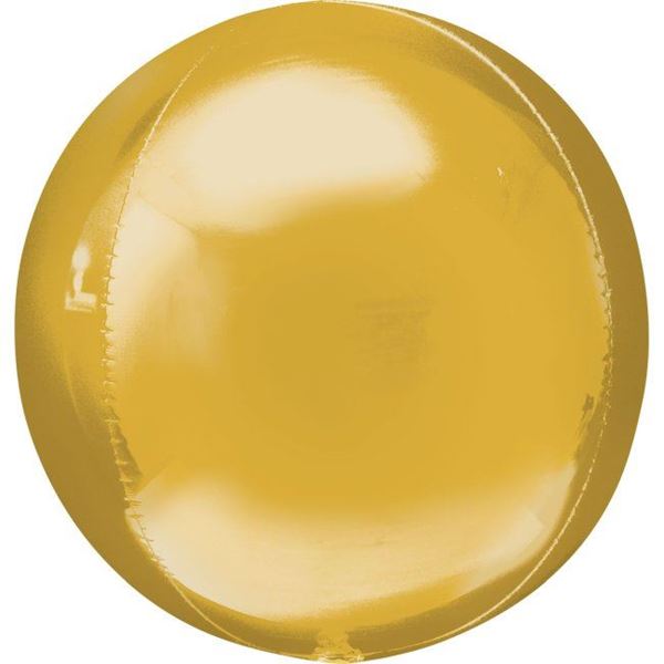 Imagen de Globo Dorado Esférico Orbz Jumbo 53cm (3 unidades)