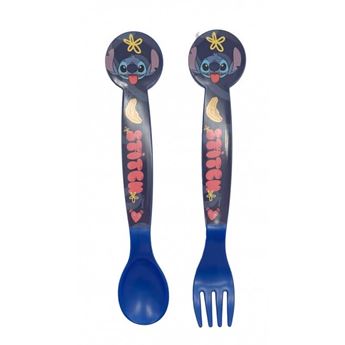 Imagen de Set Cubiertos Stitch Disney Plástico Duro Reutilizable
