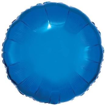 Imagen de Globo Círculo Azul Metal (45cm)
