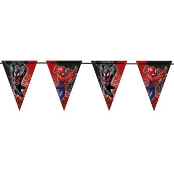 Imagen de Banderín Spiderman Telaraña papel (2,3m)