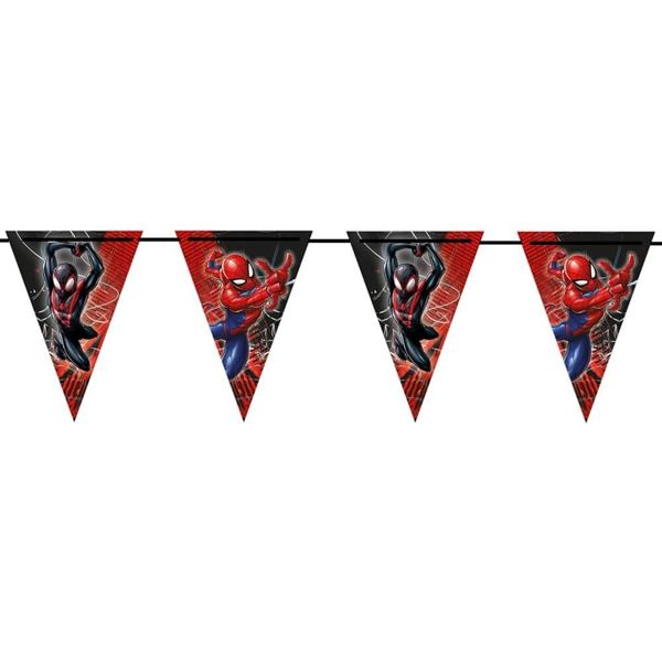 Imagens de Banderín Spiderman Telaraña papel (2,3m)