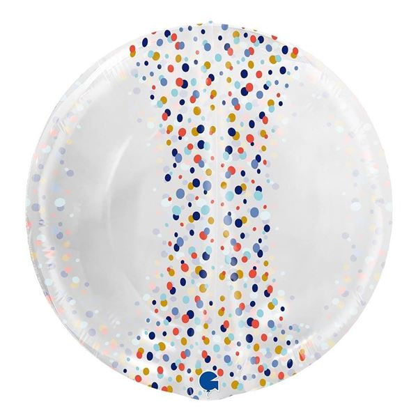 Imagen de Globo Burbuja Transparente Confeti NO VALVULA 48cm