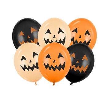 Picture of Globos Calabazas Halloween Multicolor Látex (6 unidades)