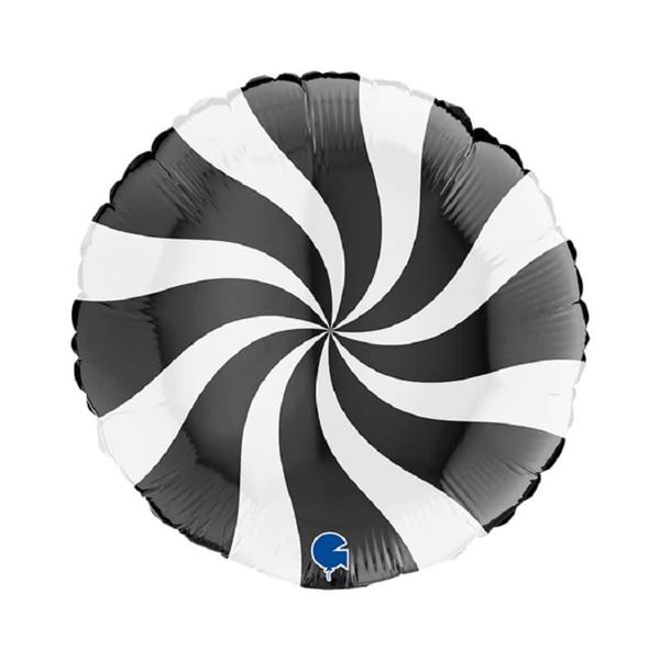 Picture of Globo Caramelo Blanco y Negro Foil (45cm)