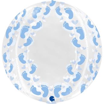 Imagen de Globo Esférico Bubble Pies Azul (48cm)