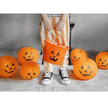 Imagen de Globos Calabazas Naranja con Luz Látex (5 unidades)