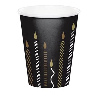 Imagen de Vasos Happy Birthday Deseos cartón 266ml (8 unidades)