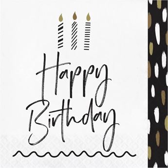 Imagen de Servilletas Happy Birthday Deseos papel 33cm (16 unidades)