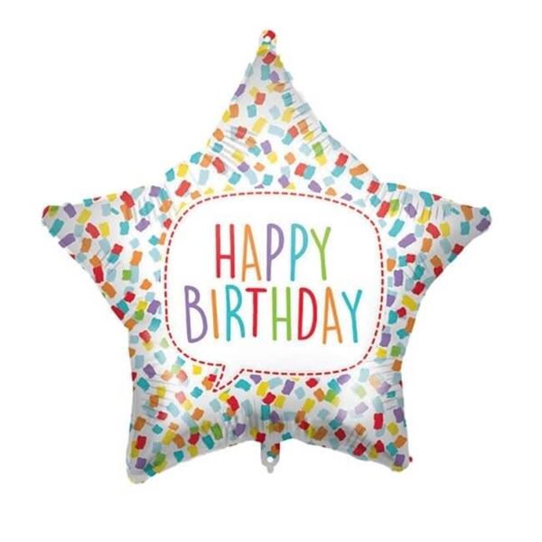 Imagen de Globo Happy Birthday Estrella (45cm)