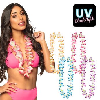Imagen de Collar Lei Hawaiano Olulu Tela Surtidos (1 unidad) 