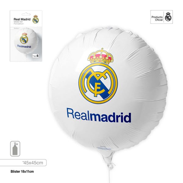 Imagen de Globo Foil Redondo Real Madrid 45 cm | Producto Oficial