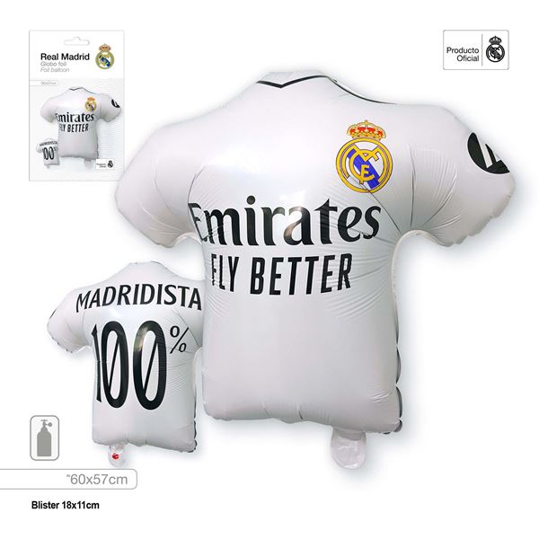 Imagens de Globo Foil Camiseta Real Madrid | 60x57 cm | Producto Oficial