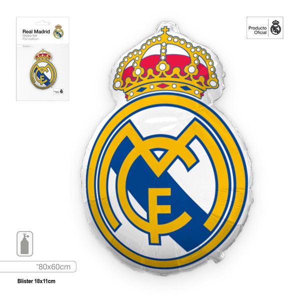 Imagens de Globo Foil Gigante Escudo Real Madrid 80x60 cm | Producto Oficial