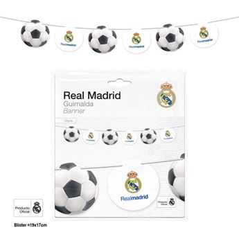 Imagen de Guirnalda Real Madrid con Balones y Escudos | 12 piezas