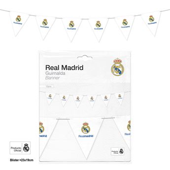 Imagen de Guirnalda Real Madrid de Banderines Masterbrand | 12 piezas