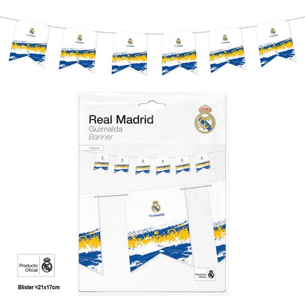 Imagens de Guirnalda Real Madrid Banderín Afición | 12 piezas