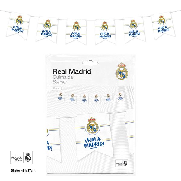 Imagen de Guirnalda Real Madrid “¡Hala Madrid!” | 12 banderines
