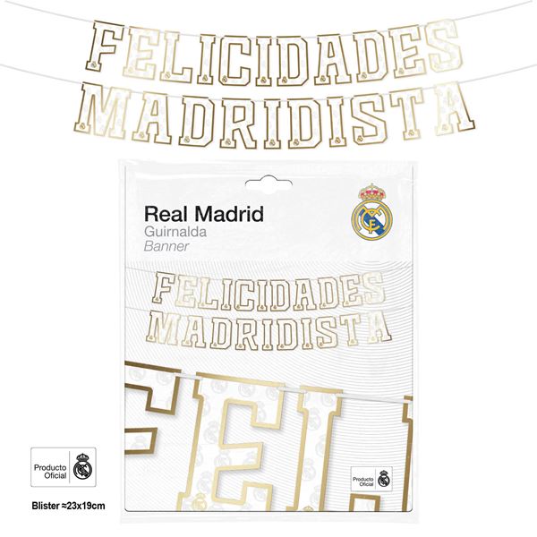 Imagen de Guirnalda felicidades madridista – letras doradas (1 ud)