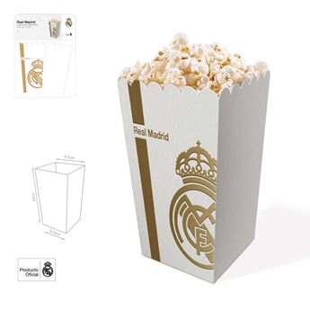 Picture of Caja para palomitas Real Madrid – líneas / escudo dorado (3 uds)