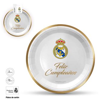 Picture of Platos Real Madrid – Feliz Cumpleaños dorado (8 uds, 18 cm)