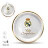 Imagen de Platos Real Madrid – Feliz Cumpleaños dorado (8 uds, 18 cm)