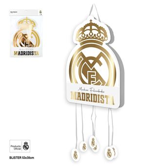 Imagen de Piñata Muchas Felicidades Madridista Dorado (53×38 cm)