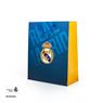 Imagen de Bolsa regalo Real Madrid azul marino con escudo 18x10x23 cm | Diseño elegante y deportivo