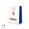 Imagen de Bolsa regalo "Muchas Felicidades Madridista" 18x10x23 cm | Celebraciones con orgullo blanco