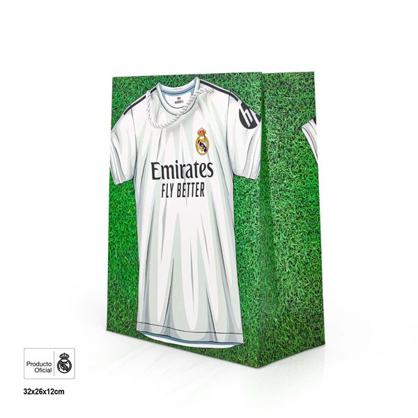 Imagen de Bolsa Regalo Camiseta Real Madrid – Tamaño Mediano (26x12x32 cm)