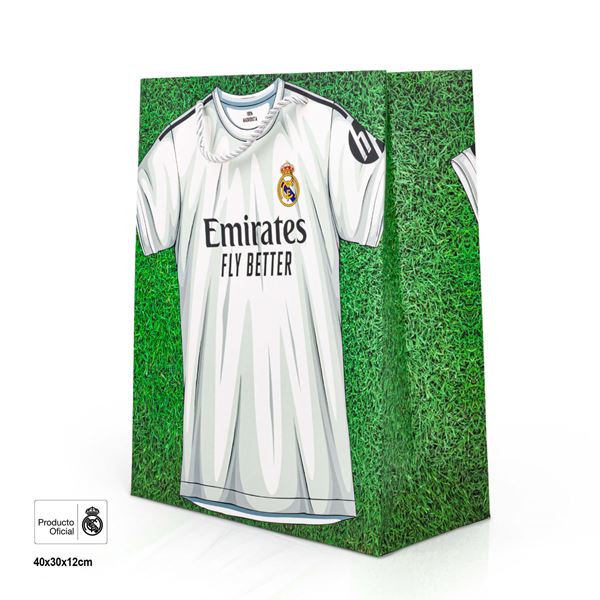 Imagen de Bolsa Regalo Camiseta Real Madrid – Tamaño Grande (30x12x40 cm)