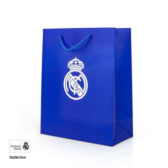 Imagen de Bolsa regalo Real Madrid azul escudo – mediana (32x26x12 cm)